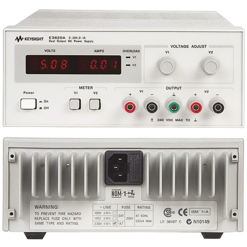 1 pcs - Keysight Technologies E3620A Series Digital Bench Power Supply, 0 - 25V, 1A, 2-Output, 25W