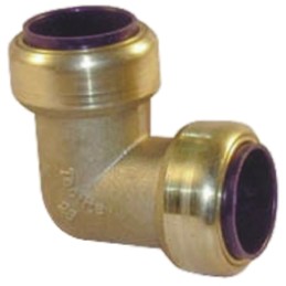 2 pcs - Pegler Yorkshire Brass Pipe Fitting, 90° Push Fit Elbow, Female to Female 15mm