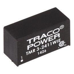 1 pcs - TRACOPOWER TMR 3WIE DC-DC Converter, 5V dc/ 600mA Output, 9 - 36 V dc Input, 3W, Through Hole, +85°C Max Temp