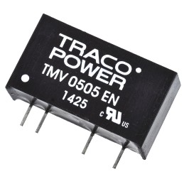 1 pcs - TRACOPOWER TMV EN DC-DC Converter, 15V dc/ 65mA Output, 4.5 - 5.5 V dc Input, 1W, Through Hole, +85°C Max Temp