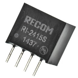 1 pcs - Recom RI DC-DC Converter, 15V dc/ 133mA Output, 21.6 - 26.4 V dc Input, 2W, Through Hole, +85°C Max Temp -40°C