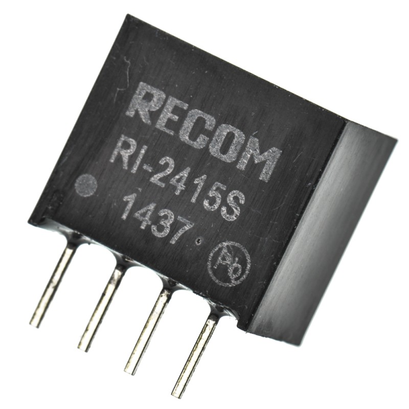1 pcs - Recom RI DC-DC Converter, 15V dc/ 133mA Output, 21.6 - 26.4 V dc Input, 2W, Through Hole, +85°C Max Temp -40°C
