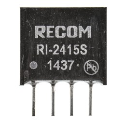 1 pcs - Recom RI DC-DC Converter, 15V dc/ 133mA Output, 21.6 - 26.4 V dc Input, 2W, Through Hole, +85°C Max Temp -40°C