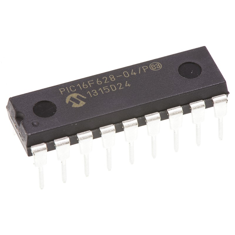 1 pcs - Microchip PIC16F628-04/P, 8bit PIC Microcontroller, PIC16F, 4MHz, 128 x 8 words, 2048 x 14 words Flash, 18-Pin PDIP