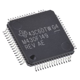 1 pcs - Texas Instruments MSP430F149IPM, 16bit MSP430 Microcontroller, MSP430, 8MHz, 256 B, 60 kB Flash, 64-Pin LQFP