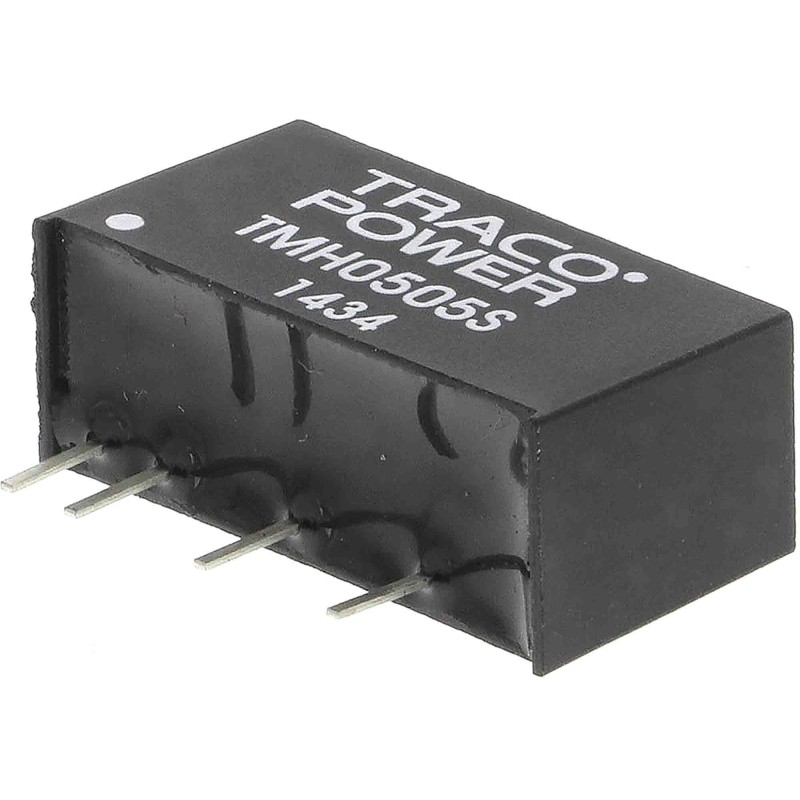 1 pcs - TRACOPOWER TMH DC-DC Converter, 5V dc/ 400mA Output, 4.5 - 5.5 V dc Input, 2W, Through Hole, +85°C Max Temp