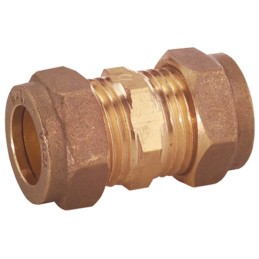 2 pcs - RS PRO Brass Pipe Fitting, Straight Compression Coupler 12mm