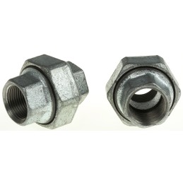 2 pcs - Georg Fischer Galvanised Malleable Iron Fitting Taper Seat Union, Female BSPP 3/4in to Female BSPP 3/4in