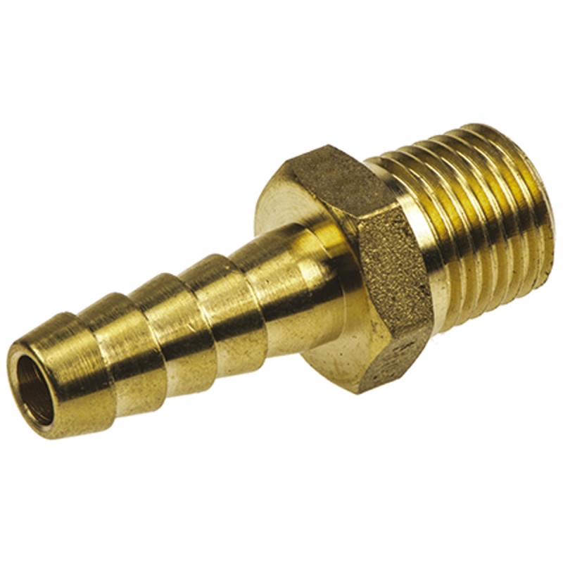 2 pcs - RS PRO Hose Connector Hose Tail Adaptor, G 1/4in 5/16in ID