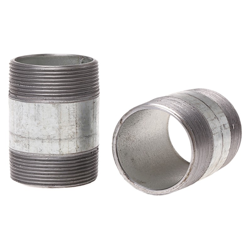 2 pcs - RS PRO Galvanised Malleable Iron Fitting Barrel Nipple, Male BSPT 2in to Male BSPT 2in