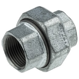 2 pcs - Georg Fischer Galvanised Malleable Iron Fitting Taper Seat Union, Female BSPP 3/8in to Female BSPP 3/8in