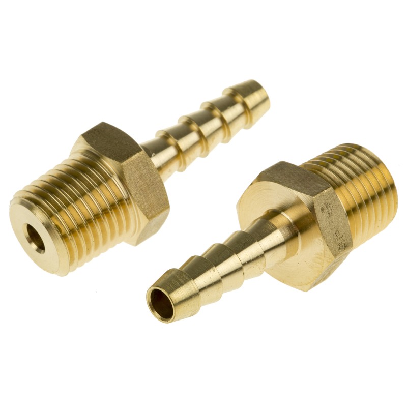 2 pcs - RS PRO Hose Connector, Straight Hose Tail Adaptor, G 1/4in 1/4in ID