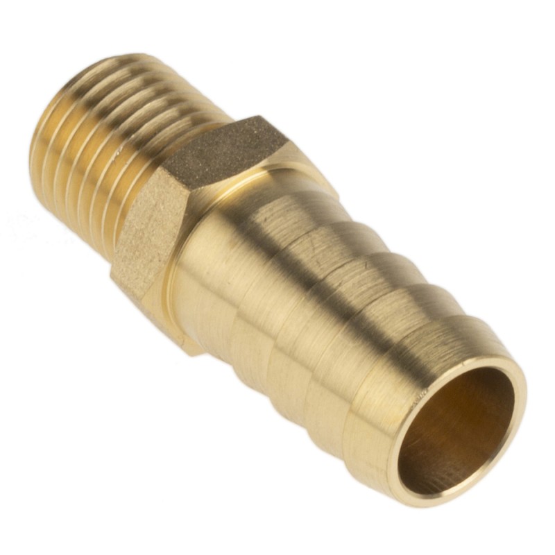 2 pcs - RS PRO Hose Connector Hose Tail Adaptor, G 1/4in 1/2in ID