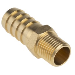 2 pcs - RS PRO Hose Connector Hose Tail Adaptor, G 1/4in 1/2in ID