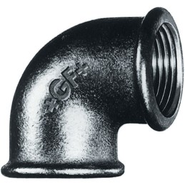 2 pcs - Georg Fischer Black Malleable Iron Fitting, 90° Elbow, Female BSPP 2in to Female BSPP 2in