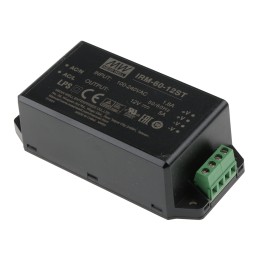 1 pcs - MEAN WELL Switching Power Supply, IRM-60-12ST, 12V dc, 5A, 60W, 1 Output, 85 - 264V ac Input Voltage