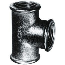 5 pcs - Georg Fischer Black Oxide Malleable Iron Fitting Tee, Female BSPP 3/8in to Female BSPP 3/8in to Female BSPP 3/8in