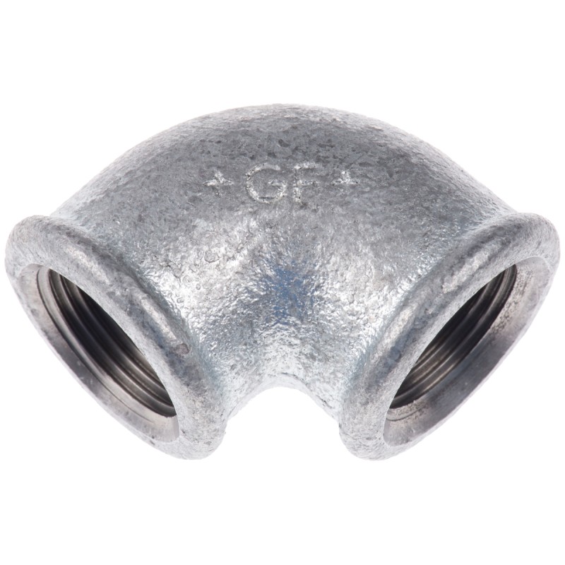 5 pcs - Georg Fischer Galvanised Malleable Iron Fitting, 90° Elbow, Female BSPP 3/4in to Female BSPP 3/4in