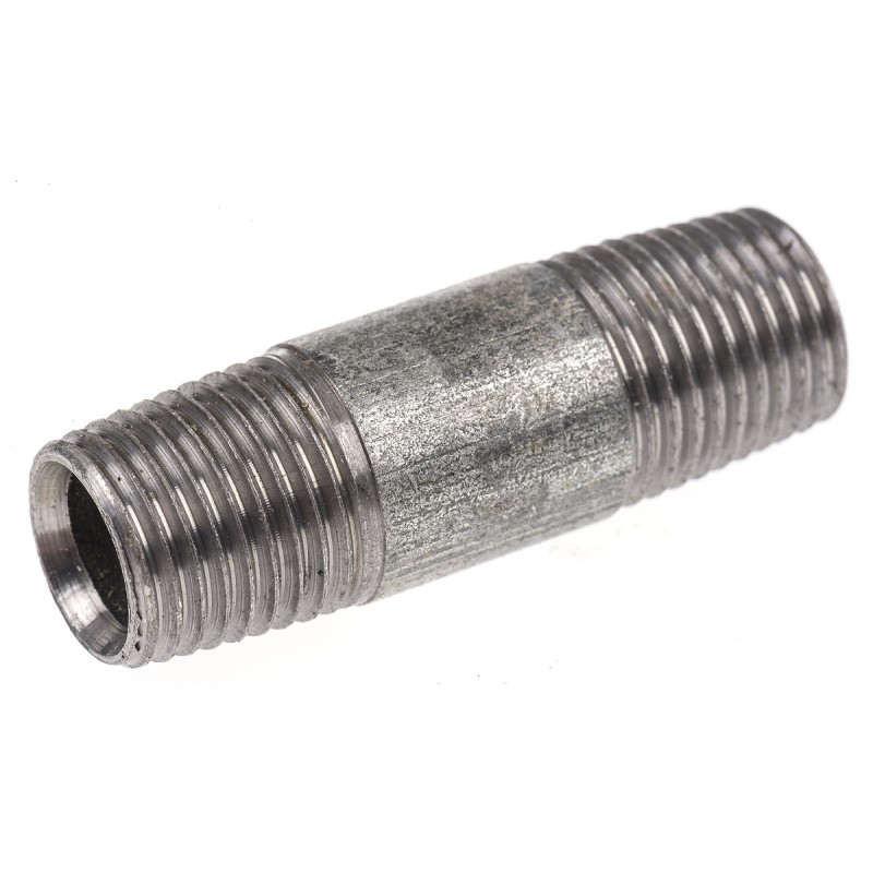 5 pcs - RS PRO Galvanised Malleable Iron Fitting Barrel Nipple, Male BSPT 1/4in to Male BSPT 1/4in