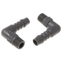 5 pcs - RS PRO Hose Connector, Elbow Hose Tail Adaptor, BSP 1/4in 10mm ID