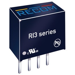 1 pcs - Recom RI3 DC-DC Converter, 12V dc/ 250mA Output, 12 V dc Input, 3W, Through Hole, +100°C Max Temp -40°C Min Temp