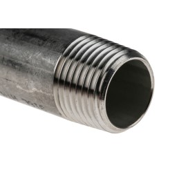 5 pcs - RS PRO Stainless Steel Pipe Fitting, Straight Circular Barrel Nipple, Male R 1/2in x Male R 1/2in