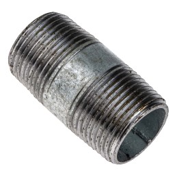 5 pcs - RS PRO Galvanised Malleable Iron Fitting Barrel Nipple, Male BSPT 1in to Male BSPT 1in
