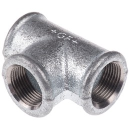 5 pcs - Georg Fischer Galvanised Malleable Iron Fitting Tee, Female BSPP 3/4in to Female BSPP 3/4in to Female BSPP 3/4in