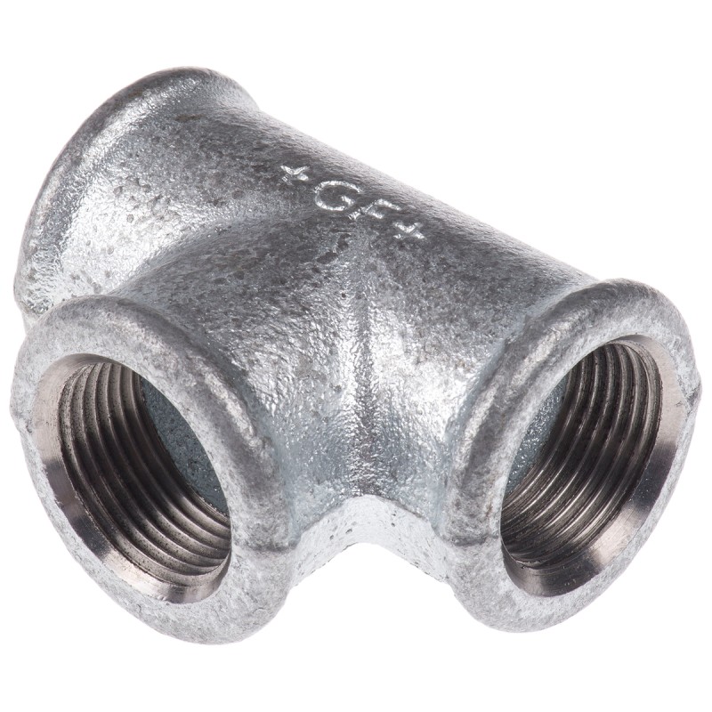 5 pcs - Georg Fischer Galvanised Malleable Iron Fitting Tee, Female BSPP 3/4in to Female BSPP 3/4in to Female BSPP 3/4in