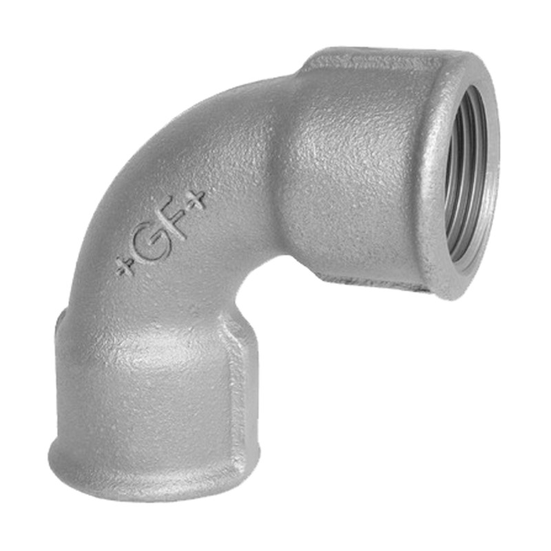 5 pcs - Georg Fischer Galvanised Malleable Iron Fitting, 90° Short Elbow, Female BSPP 1/2in to Female BSPP 1/2in