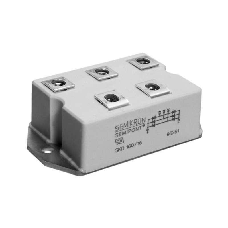 1 pcs - Semikron 1600V 160A, 6 Diode, 5-Pin G 37 SKD 160/16