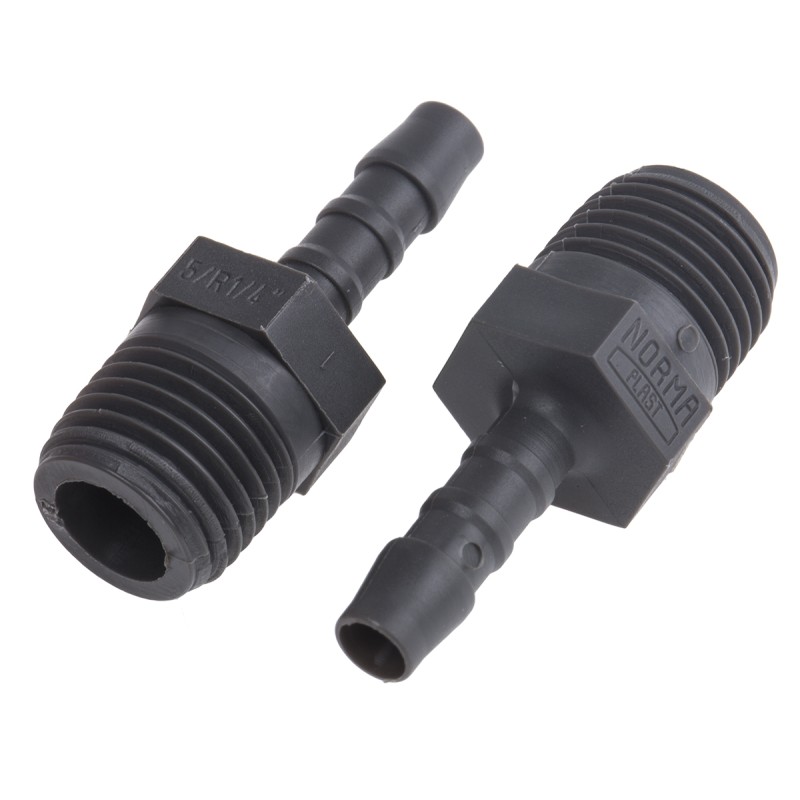 5 pcs - RS PRO Hose Connector, Straight Hose Tail Adaptor, BSP 1/4in 5mm ID