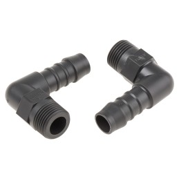 5 pcs - RS PRO Hose Connector, Elbow Hose Tail Adaptor, BSP 3/8in 12mm ID