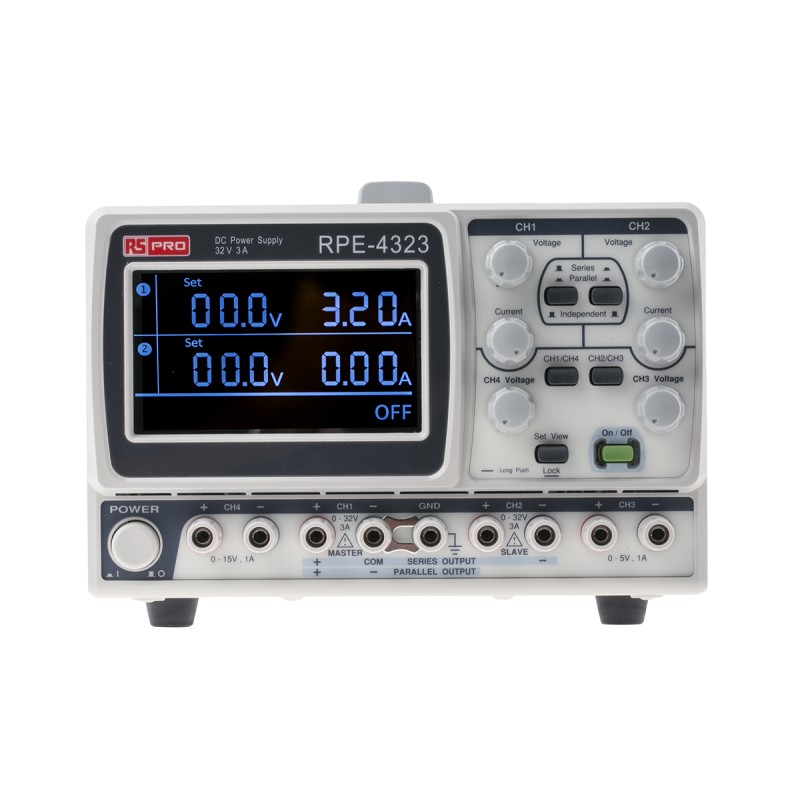 1 pcs - RS PRO Digital Bench Power Supply, 0 - 15V, 2 x 0 - 1A, 4-Output, 212W - UKAS Calibrated