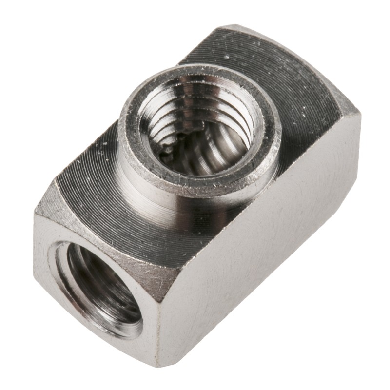 5 pcs - SMC M Series Tee Threaded Adaptor, M5 Female to M5 Female