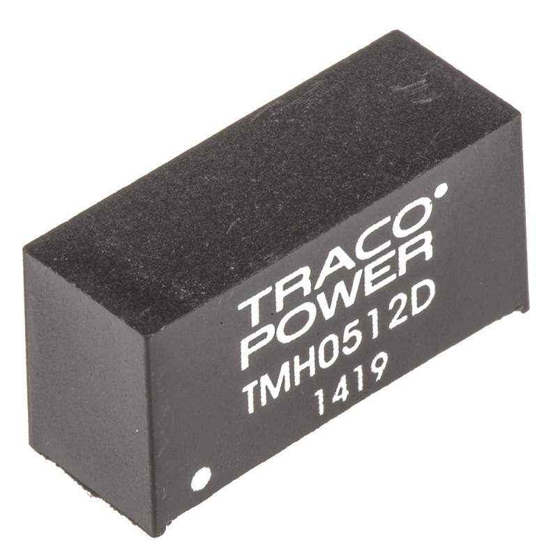 1 pcs - TRACOPOWER TMH DC-DC Converter, ±12V dc/ ±80mA Output, 4.5 - 5.5 V dc Input, 2W, Through Hole, +85°C Max Temp