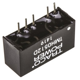 1 pcs - TRACOPOWER TMH DC-DC Converter, ±12V dc/ ±80mA Output, 4.5 - 5.5 V dc Input, 2W, Through Hole, +85°C Max Temp