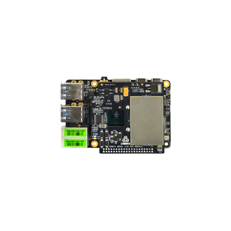 1 pcs - Polyhex EMB-AS-06 SBC PoE Module for use with DEBIX Model A, B, SE and C Single Board Computers
