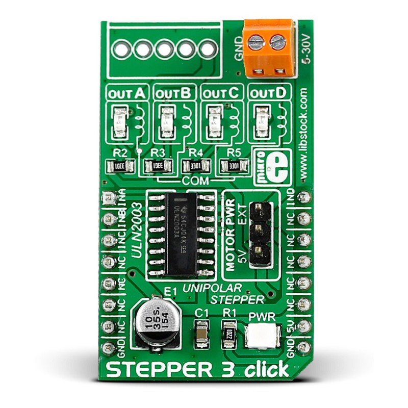 1 pcs - MikroElektronika Stepper 3 click for ULN2003 for MikroBUS