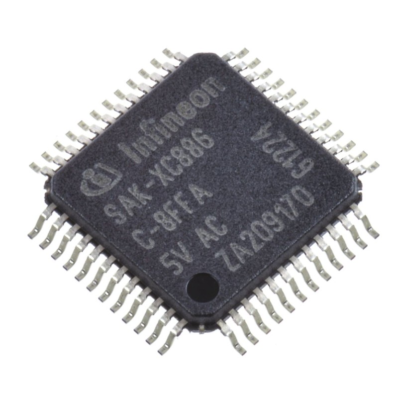 1 pcs - Infineon XC886C8FFA5VACKXUMA1, 8bit 8051 Microcontroller, XC866, 24MHz, 32 kB Flash, 48-Pin TQFP