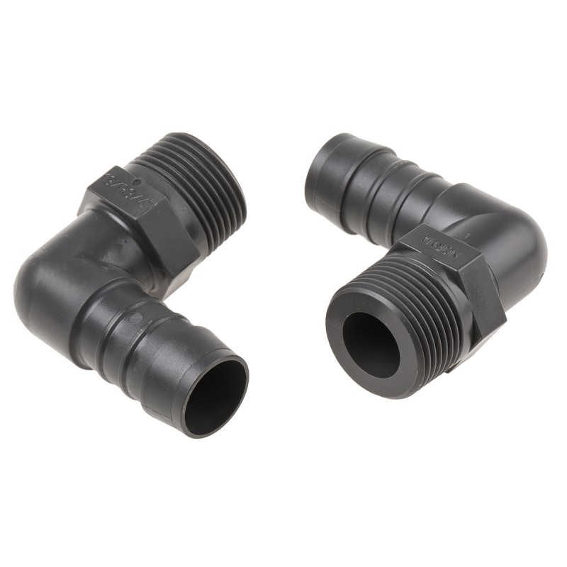 5 pcs - RS PRO Hose Connector, Elbow Hose Tail Adaptor, BSP 3/4in 19mm ID
