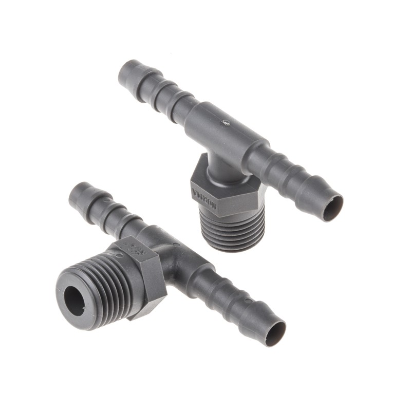 5 pcs - RS PRO Hose Connector, Tee Hose Tail Adaptor, R 1/4in 6mm ID