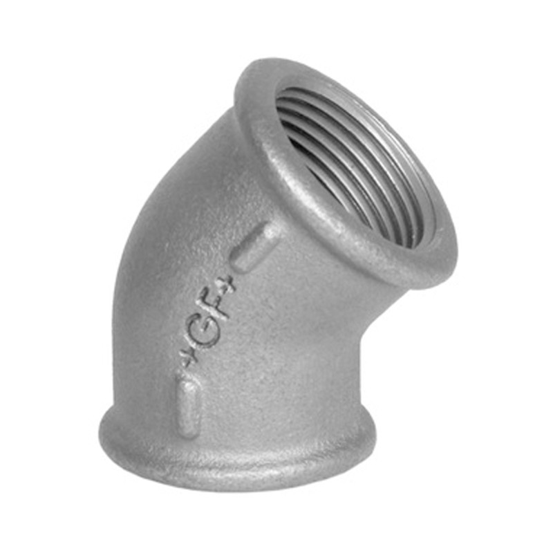 5 pcs - Georg Fischer Black Oxide Malleable Iron Fitting, 45° Elbow, Female BSPP 1/2in to Female BSPP 1/2in