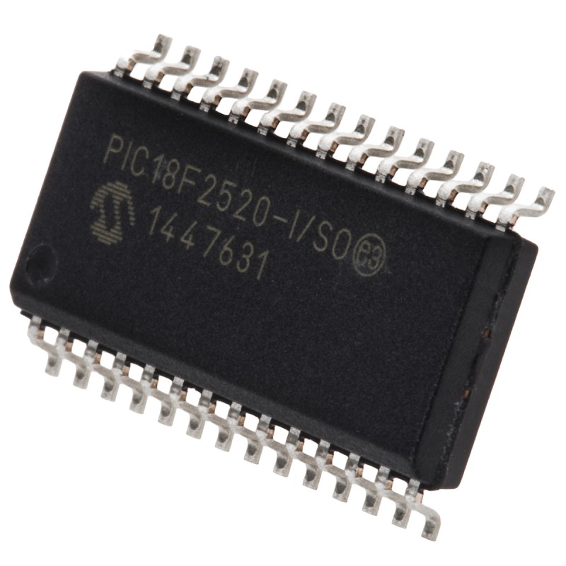 1 pcs - Microchip PIC18F2520-I/SO, 8bit PIC Microcontroller, PIC18F, 40MHz, 32 kB, 256 B Flash, 28-Pin SOIC