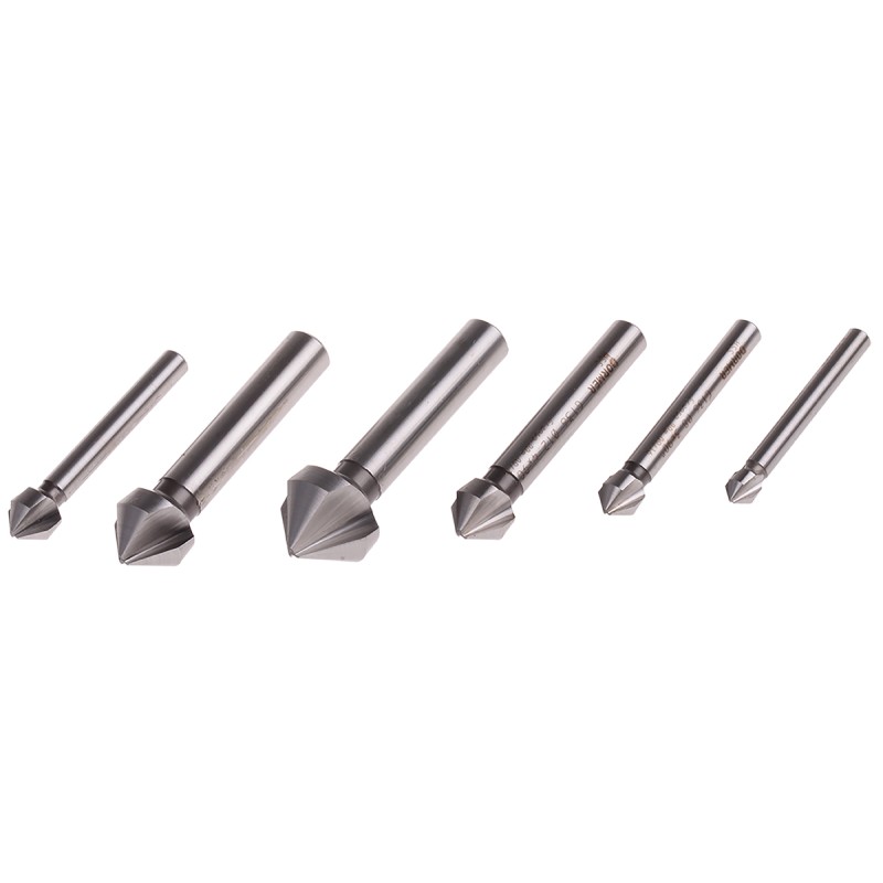 1 pcs - Dormer HSS Countersink Drill Bit Set, 6.3 - 20.5mm Head, 3 Flute(s), 90°, 6 Piece(s)