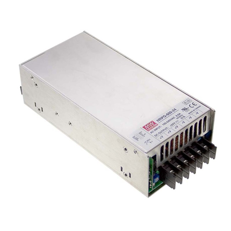 1 pcs - MEAN WELL Switching Power Supply, HRPG-600-12RS, 12V dc, 53A, 636W, 1 Output, 120 - 370 V dc, 85 - 264 V