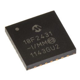 1 pcs - Microchip PIC18F2431-I/MM, 8bit PIC Microcontroller, PIC18F, 40MHz, 16.384 kB, 256 B Flash, 28-Pin QFN-S