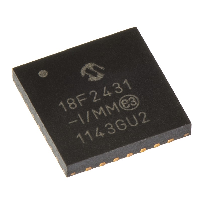 1 pcs - Microchip PIC18F2431-I/MM, 8bit PIC Microcontroller, PIC18F, 40MHz, 16.384 kB, 256 B Flash, 28-Pin QFN-S