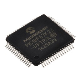 1 pcs - Microchip PIC18F67K22-I/PTRSL, 8bit PIC Microcontroller, PIC18F, 64MHz, 128 kB Flash, 64-Pin TQFP