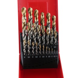 1 pcs - Dormer 25-Piece Twist Drill Bit Set for Multi-Material, 13mm Max, 1mm Min, HSS-TiN Bits